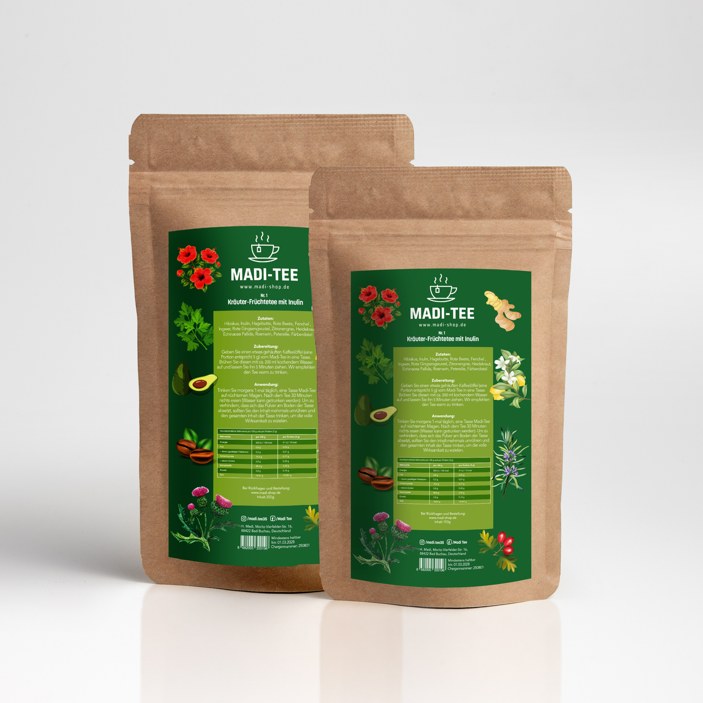 ANGEBOT MADI-TEE Set 1+2 Monatspackung (450g)